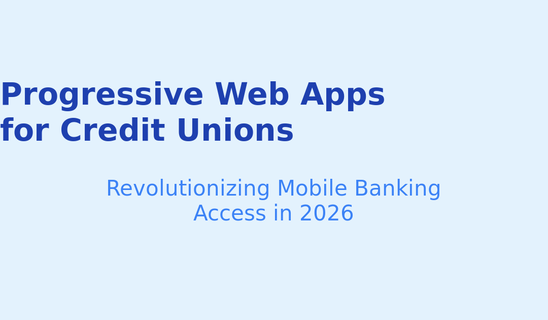 Progressive Web Apps for Credit Unions: Revolutionizing Mobile Banking Access in 2026