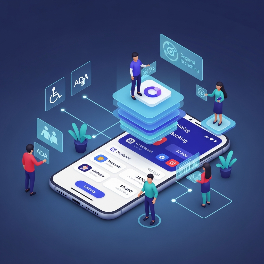 Modern Digital Banking UI Illustration