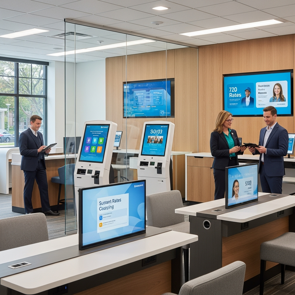 Modern Credit Union Digital Branch Interior