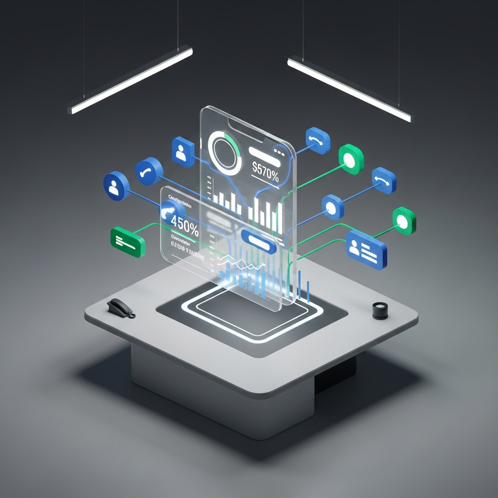 Futuristic Digital Branch Interface Illustration