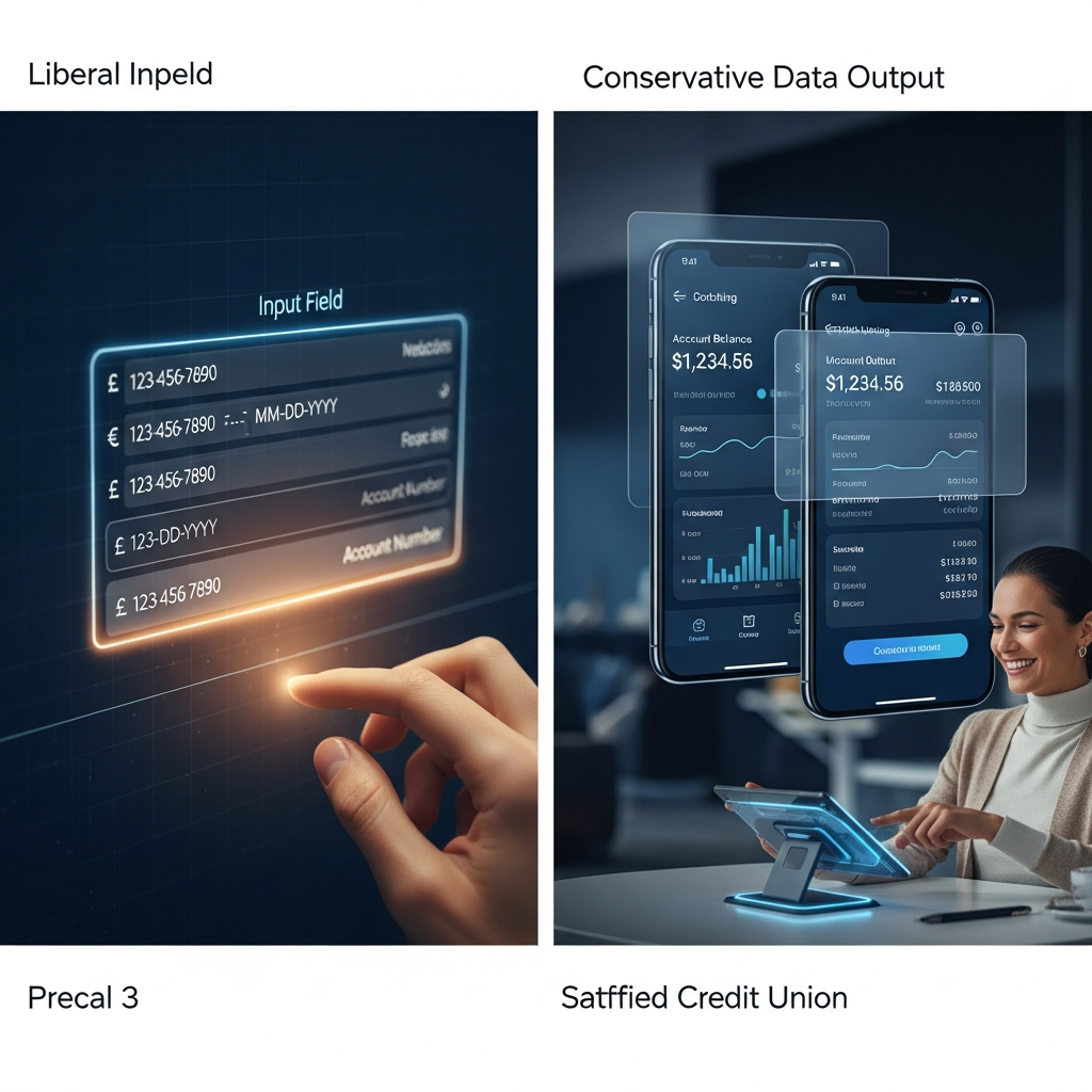 Satisfied Credit Union Member with Futuristic Tablet