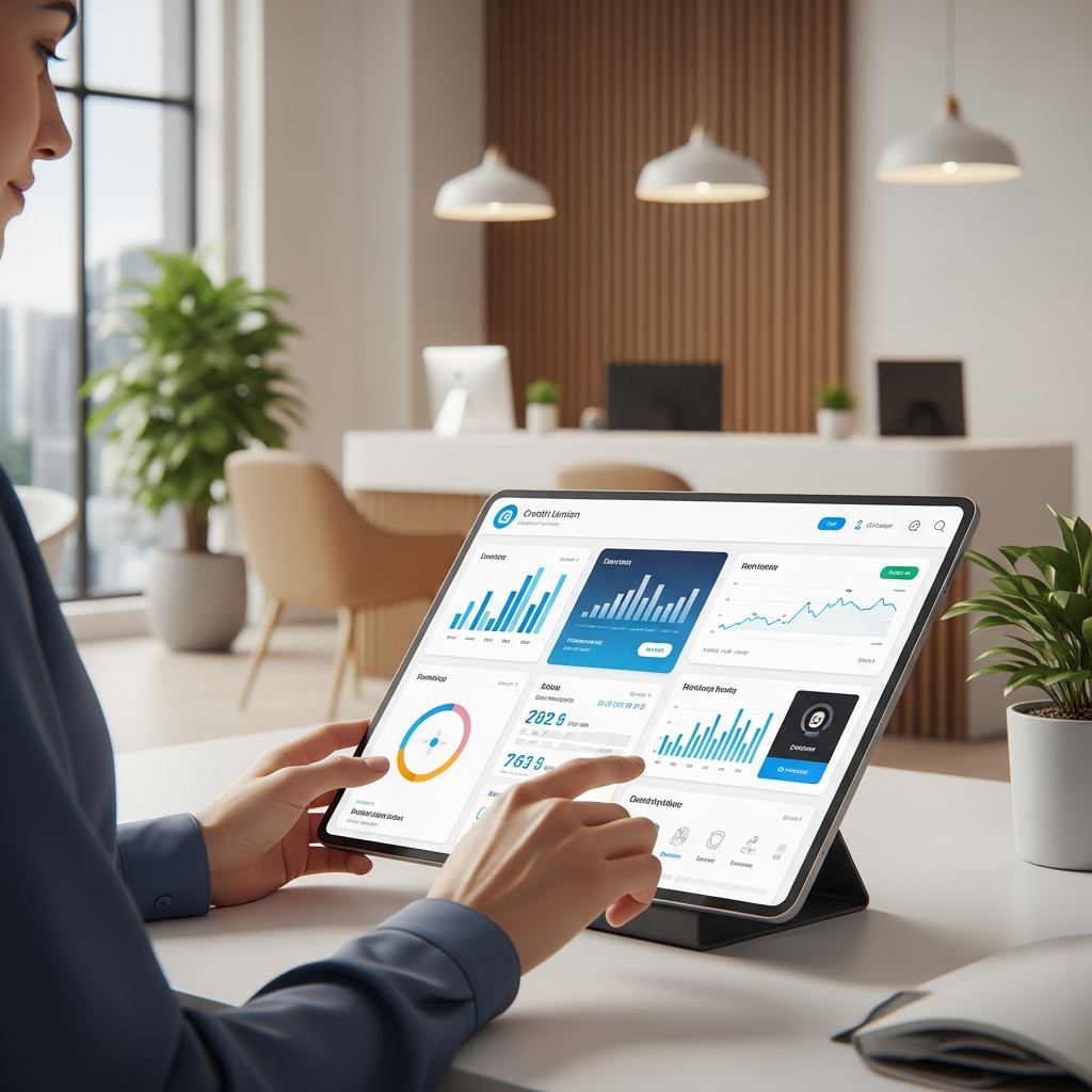 Digital dashboard showing personalized financial insights and AI concierge.