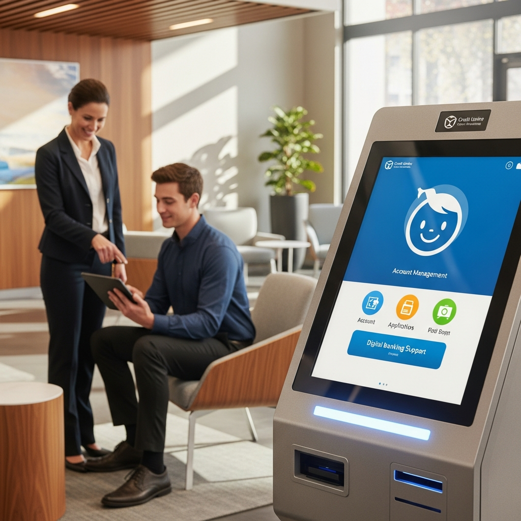 UX designer reviewing mobile banking interface for credit union