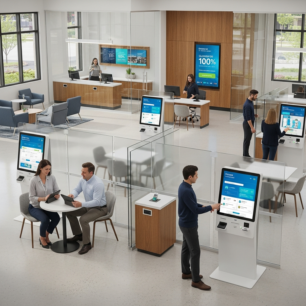 Professional Staff interacting with members with tablets