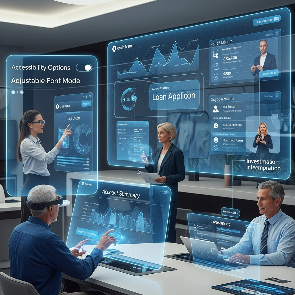 Accessible Fintech Interface showing highlegibility and clear navigation