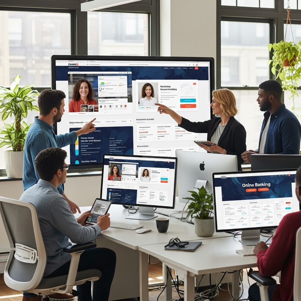 Examples of accessible credit union website design on multiple devices