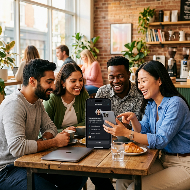 Member using mobile banking chat