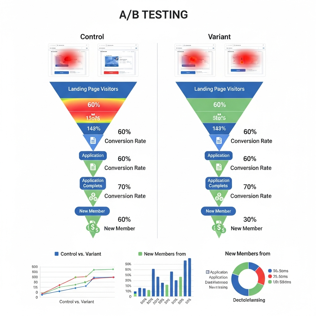 A/B Testing Funnel for Credit Union Landing Pages