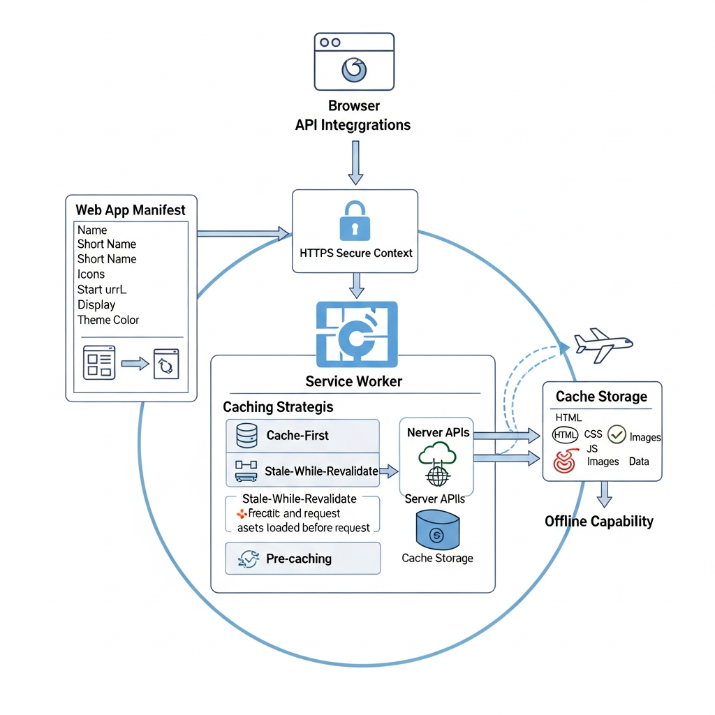 PWA Architecture Diagram for Credit Union Websites