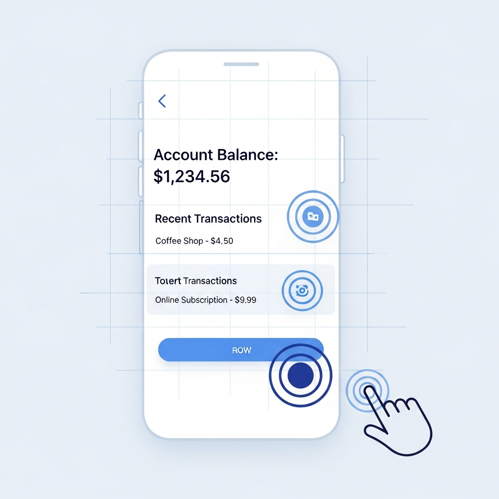 Mobile-first design principles illustration showing grid system and typography hierarchy