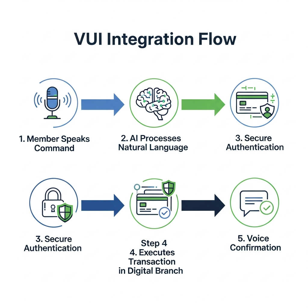 VUI Integration Flow in Credit Union Digital Branching