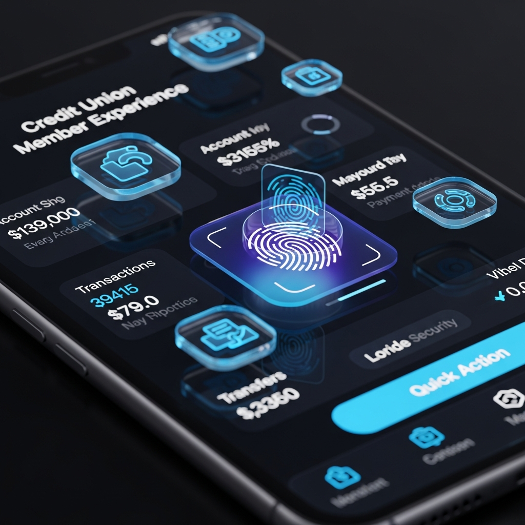 Futuristic 2026 Credit Union Mobile Interface