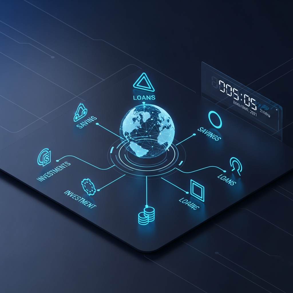 Futuristic Credit Union Digital Interface - Simple Geometry