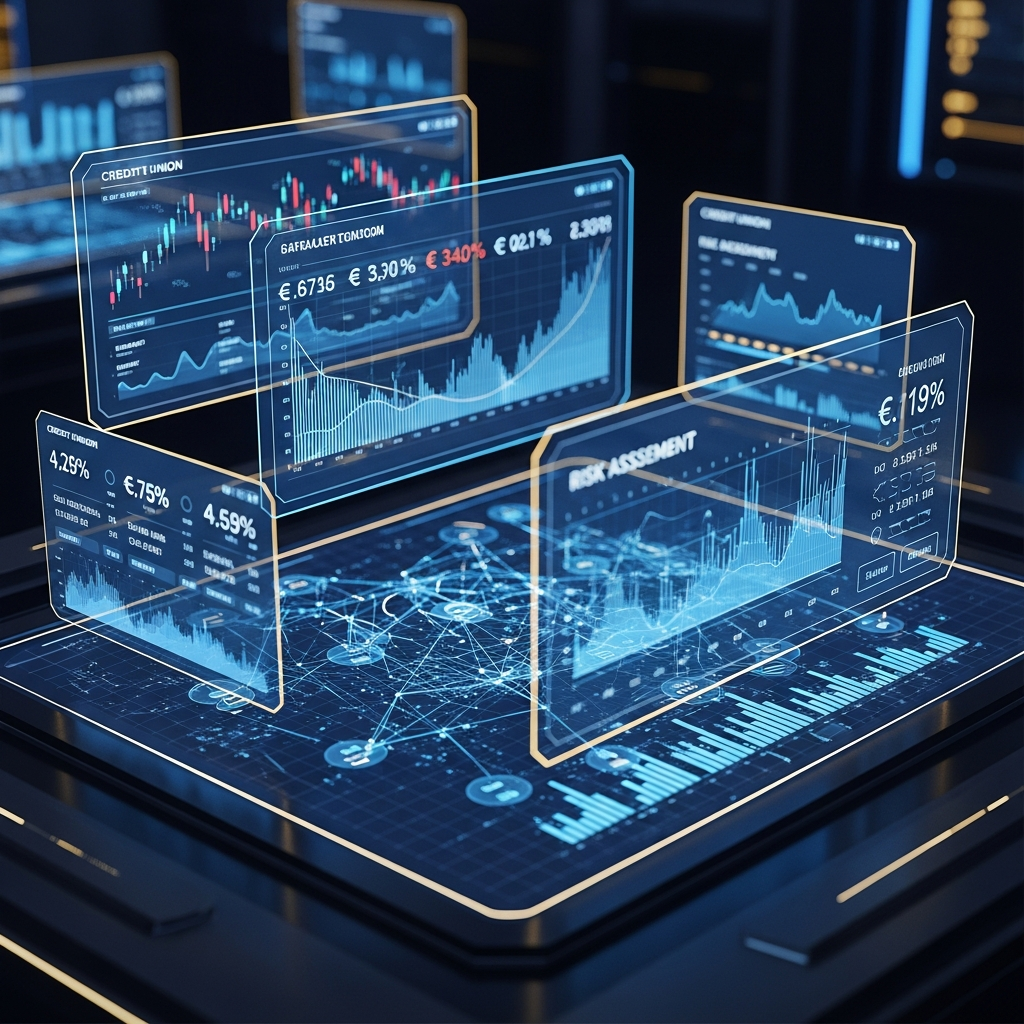 Futuristic Credit Union Digital Interface Visualization