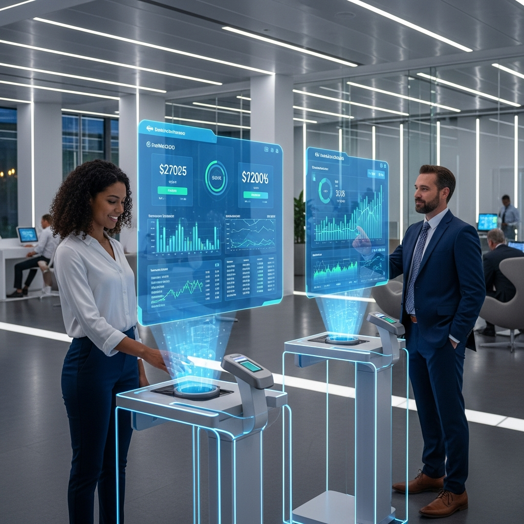 Futuristic Credit Union Digital Branch Interface