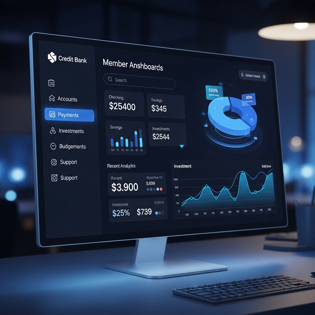 Futuristic Credit Union UI with Accessibility Features