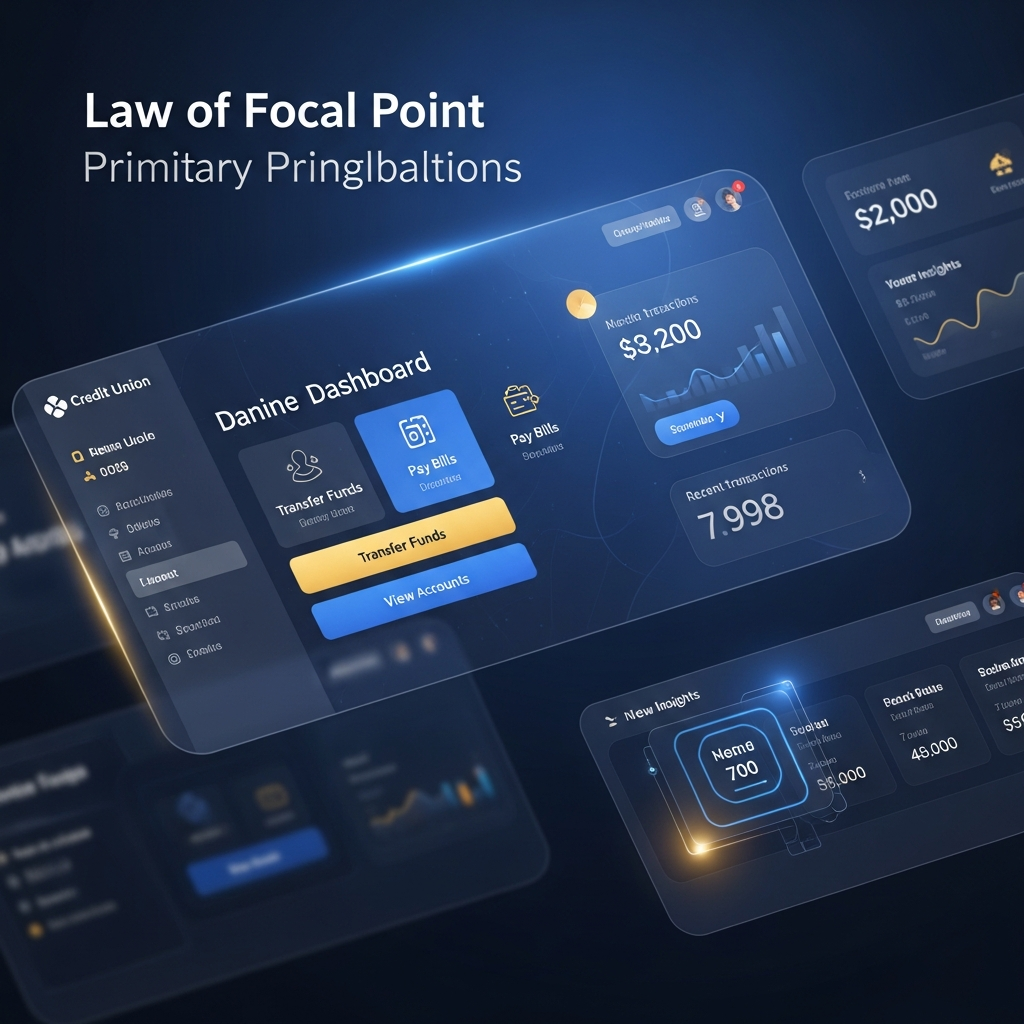 High-tech digital banking interface demonstrating focal point principles