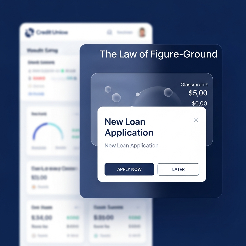 Accessible Credit Union UI design with high-contrast figure-ground relationships