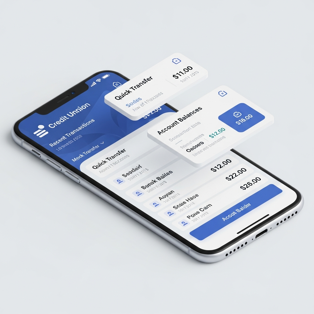 Modern Banking Interface showing clean visual grouping and proximity