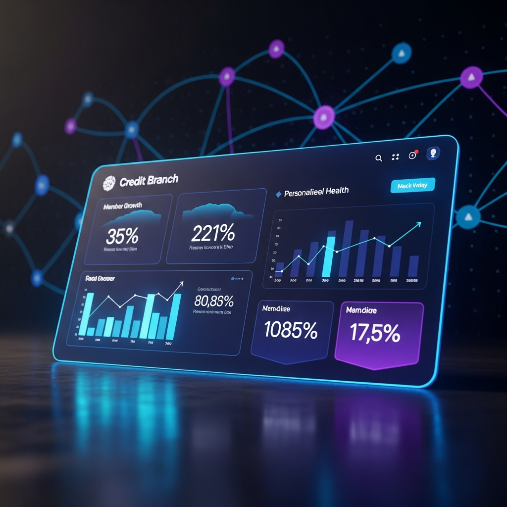 Sleek 2026 UI design for credit union member growth analytics