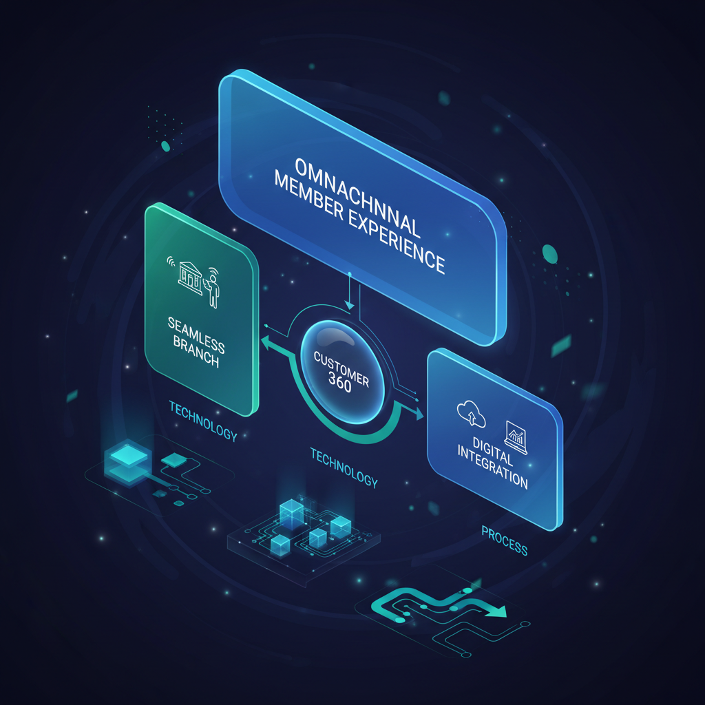 Omnichannel Member Experience - Seamless Branch Plus Digital Integration - concept illustration