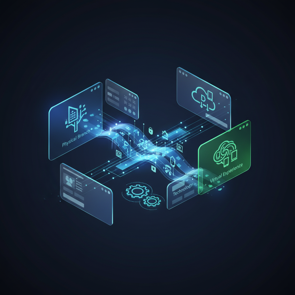 Branch-to-Digital Integration: Bridging Physical and Virtual Experiences - concept illustration