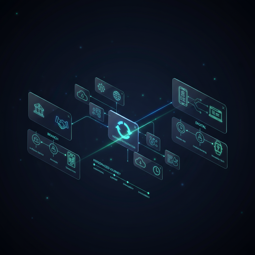 Omnichannel Member Experience - Seamless Branch Plus Digital Integration - concept illustration