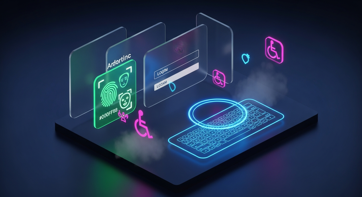 Digital banking accessibility features including biometric authentication and inclusive design for credit union members