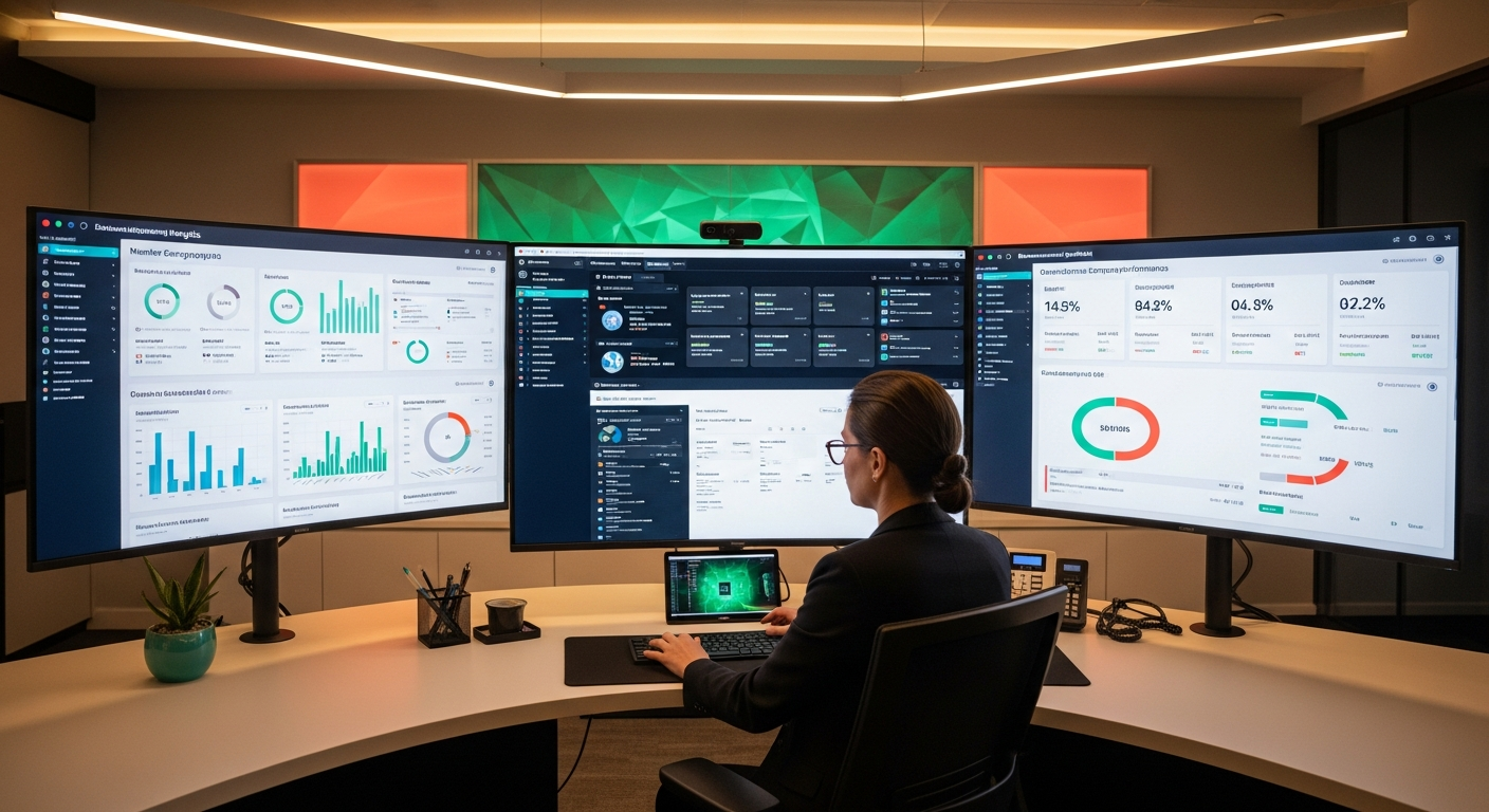 Communication specialist coordinating member outreach across multiple digital channels in a modern credit union operations center