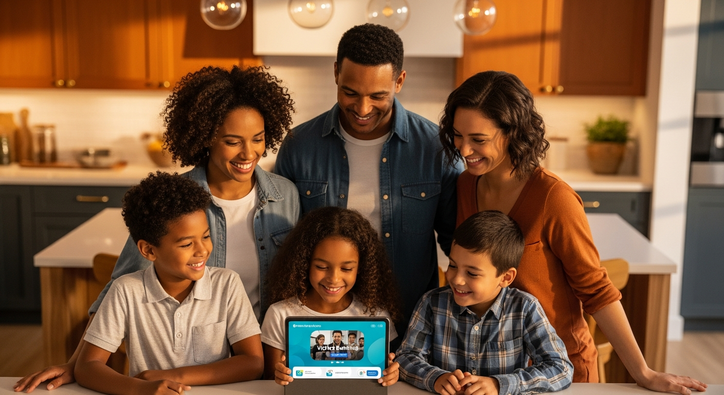 credit union staff member using video banking technology with professional setup