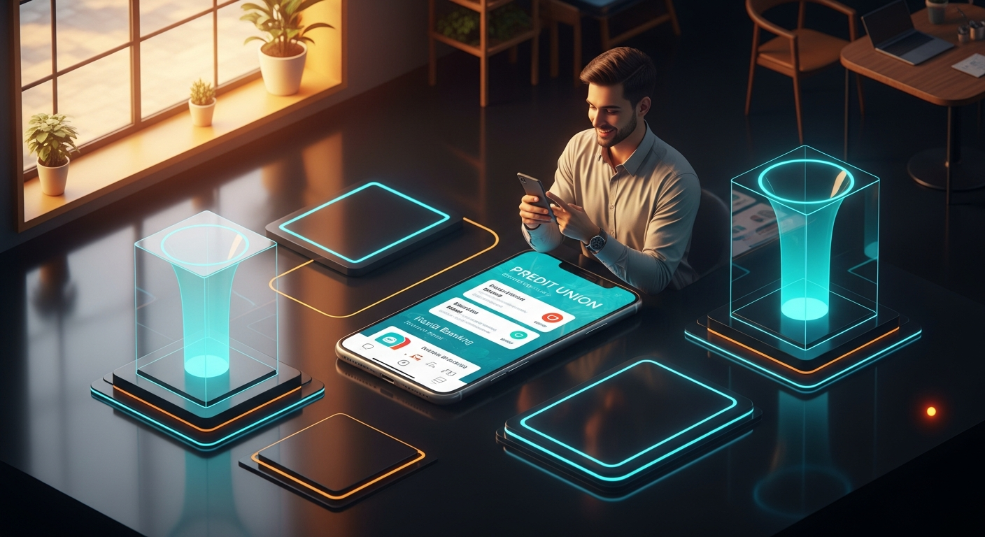 Young professional reviewing personalized mobile banking app