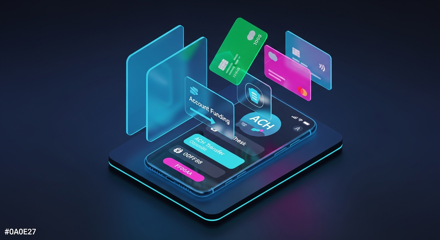 Futuristic 3D abstract digital art of a secure digital identity verification system with glassmorphism panels and holographic biometric elements
