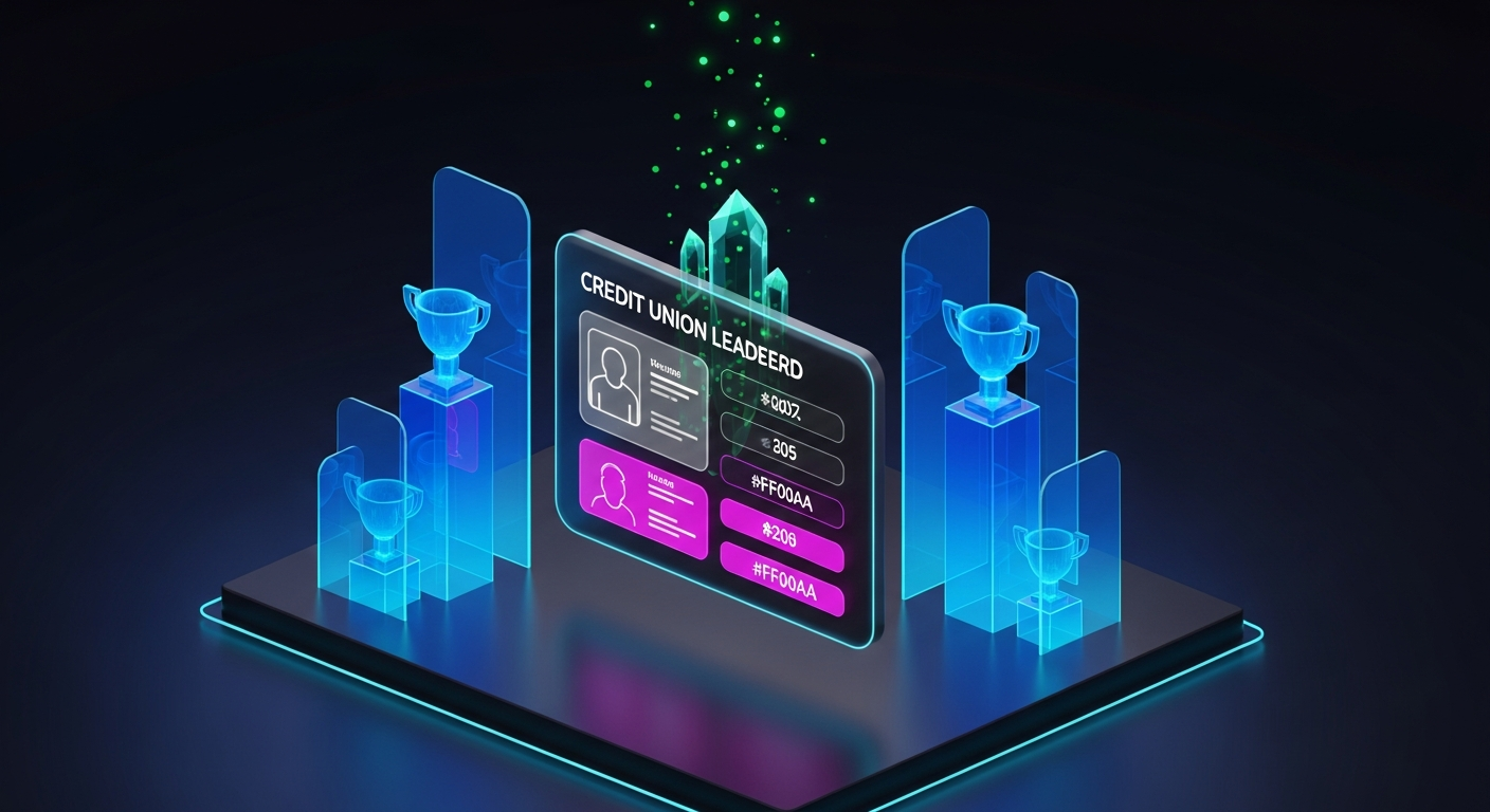 Credit union digital banking leaderboard showing member achievement levels