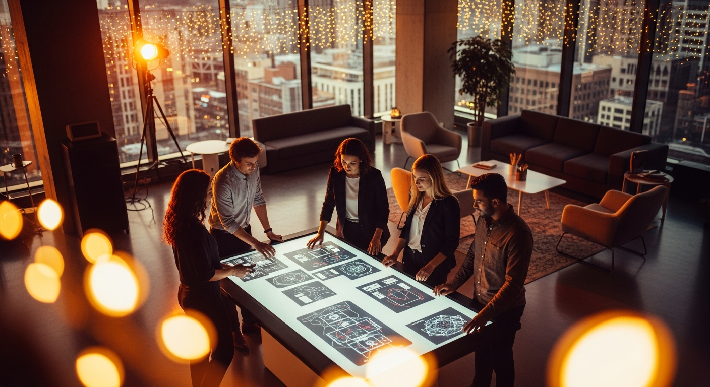 UX design - A diverse design team in a modern innovation studio