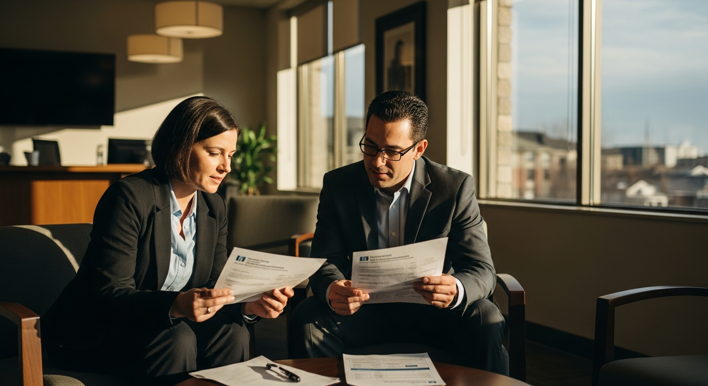 credit union website - Credit union professionals collaborating to improve digital member experiences with warm natural light in a modern office setting