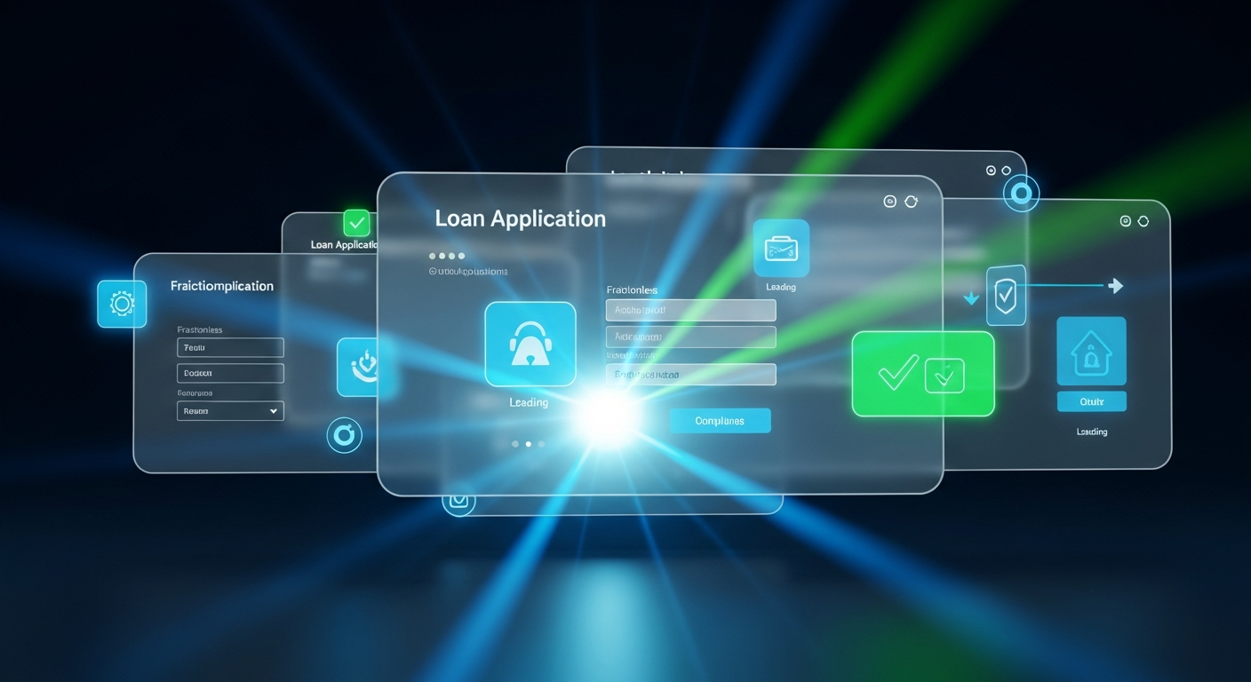 Modern credit card approval interface with digital wallet provisioning on a sleek financial technology dashboard