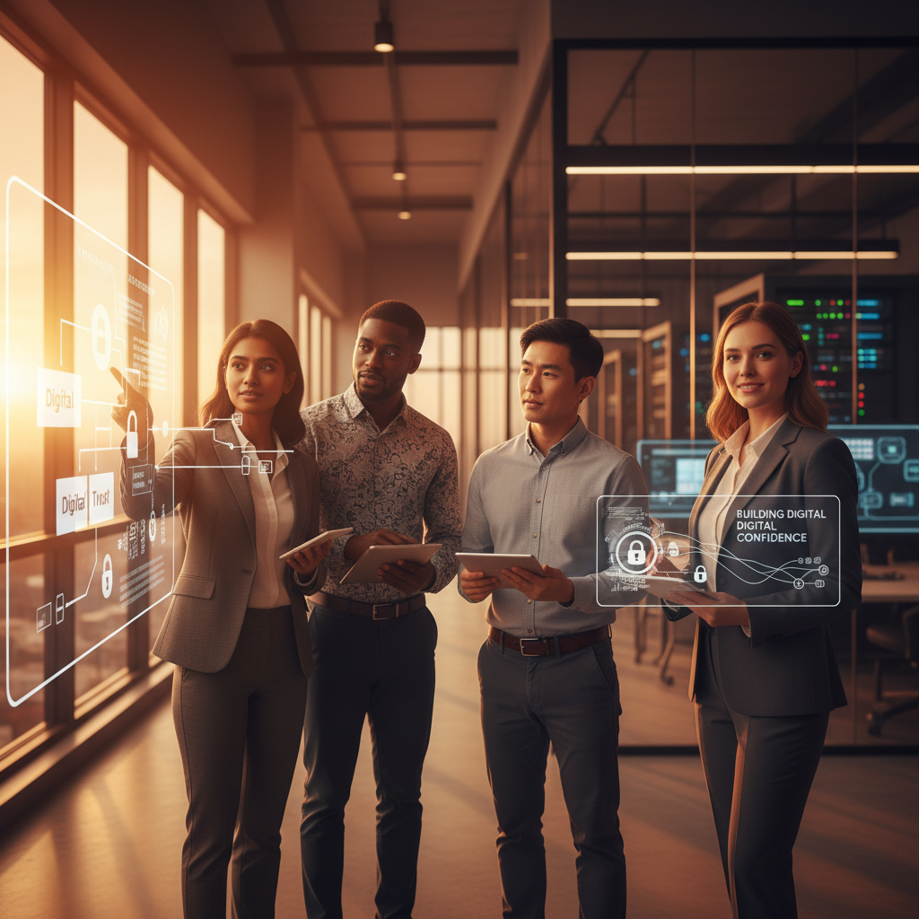 Cybersecurity and Trust - Building Digital Confidence - concept illustration