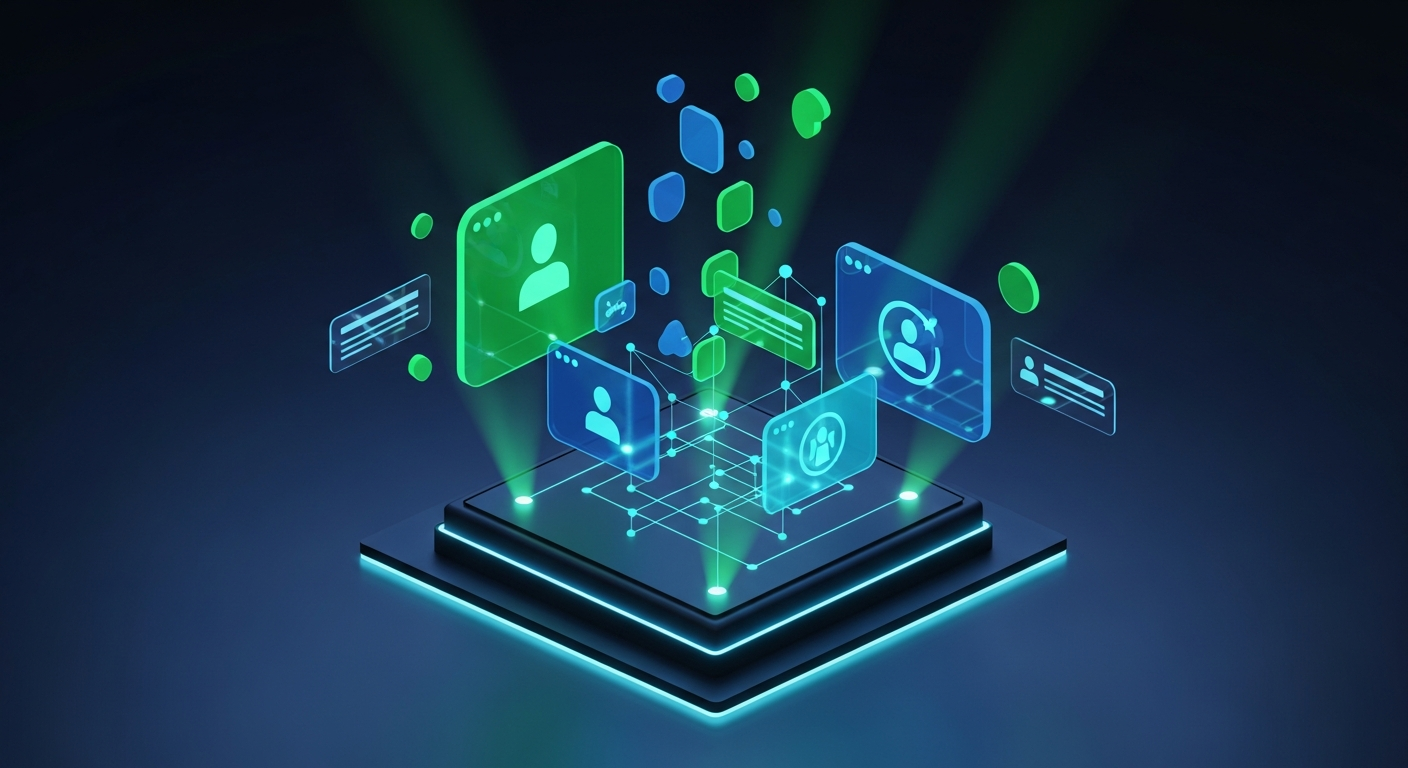 Credit union members and community connections visualized in modern digital art