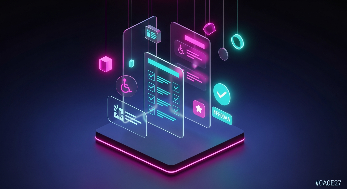 Credit union members connecting through digital community engagement platforms on mobile devices and laptops, warm professional environment