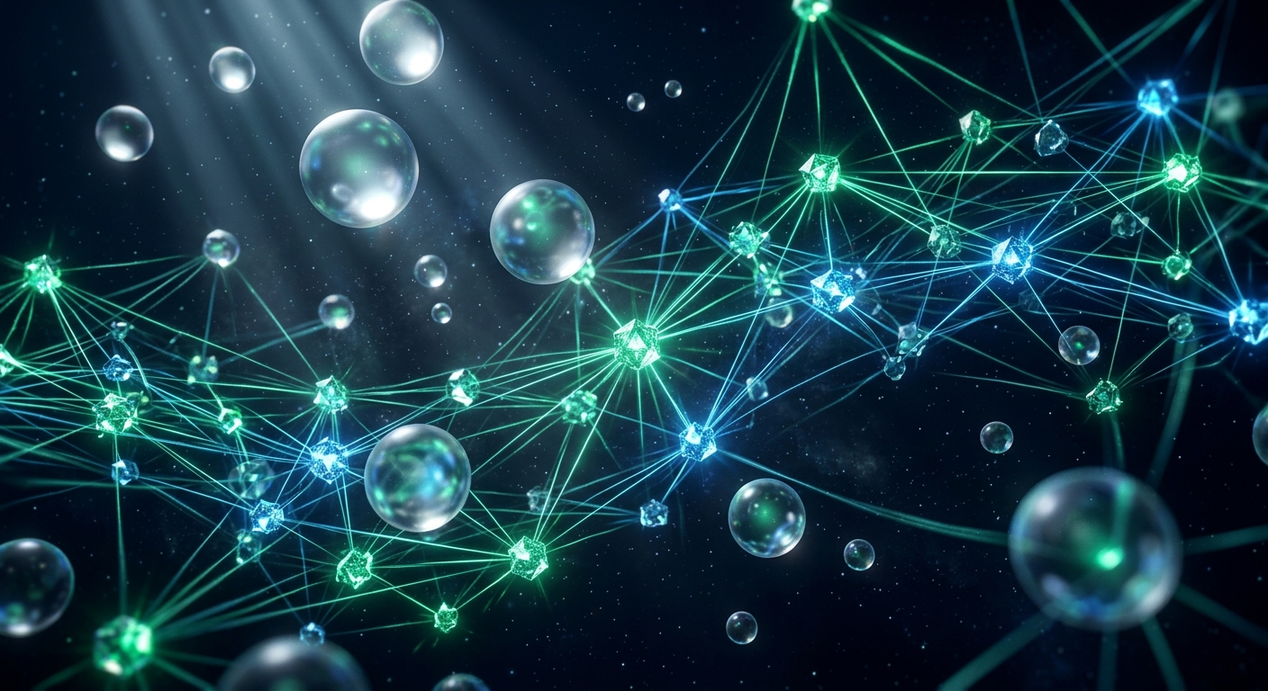 Professional credit union member network visualization with interconnected nodes