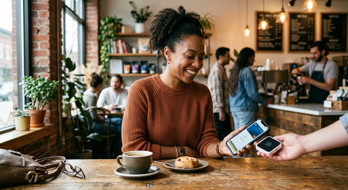 Credit union member managing credit card payment settings on smartphone